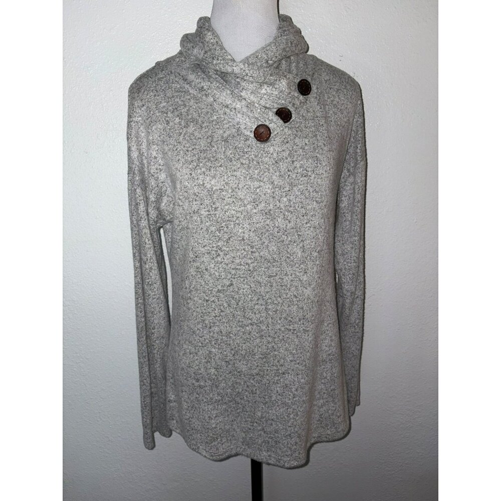 AXIS Heathered Gray Soft Long Sleeve Pull-Over Sweater Size S